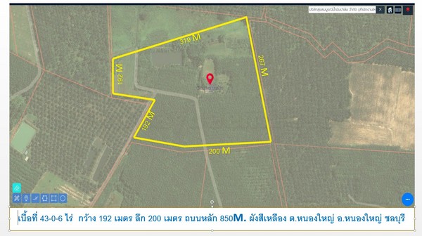 ราคาถูก ที่ดินทำฟาร์ม ทำโกดัง เนื้อที่ 43-0-6 ไร่ ไร่ละ 7.5 แสน  ต.หนองใหญ่ อ.หนองใหญ่ จ.ชลบุรี